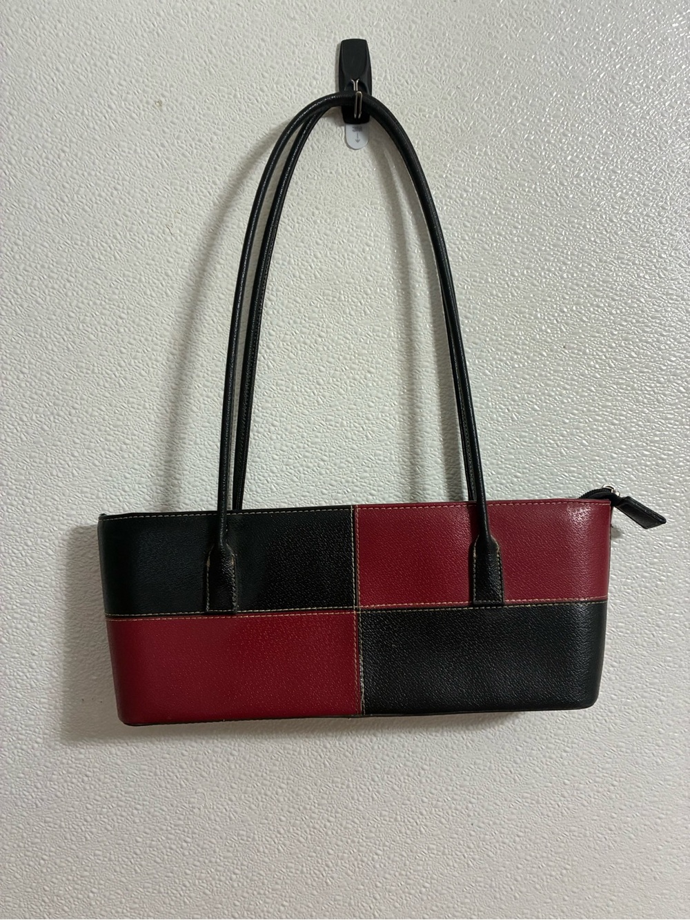 New Coast Stylish Black and Red Patchwork Shoulder Bag